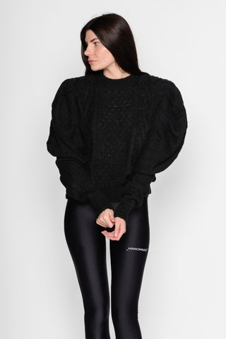 AKEP - SWEATER WITH BALLOON SLEEVES - BLACK