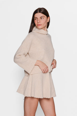 AKEP - RIBBED SWEATER WITH TURTLENECK - PANN
