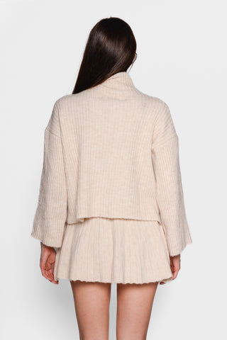 AKEP - RIBBED SWEATER WITH TURTLENECK - PANN