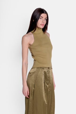 LCDP - Twisted back rib top - weeping willow green 207