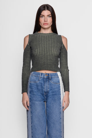NEO BY LONDON - MAGLIA CUT OUT - VERDE